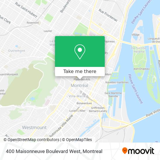400 Maisonneuve Boulevard West map
