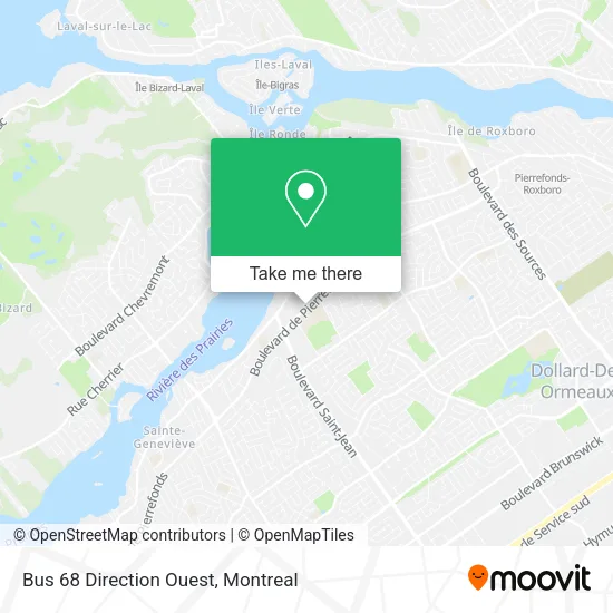 Bus 68 Direction Ouest map