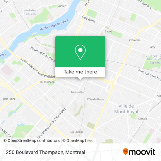 250 Boulevard Thompson map