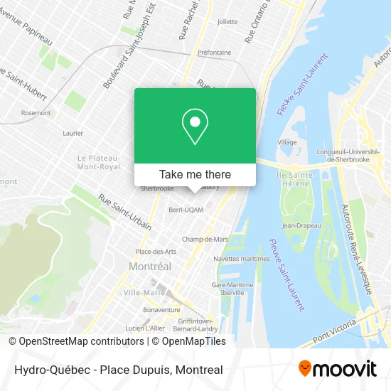 Hydro-Québec - Place Dupuis map