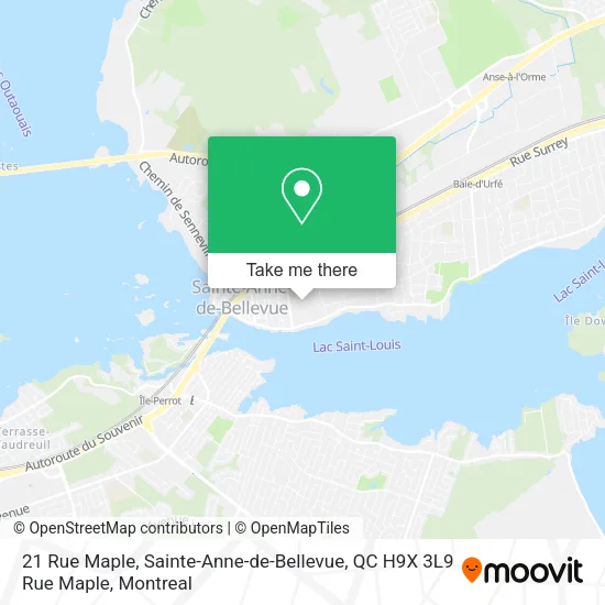 21 Rue Maple, Sainte-Anne-de-Bellevue, QC H9X 3L9 Rue Maple map