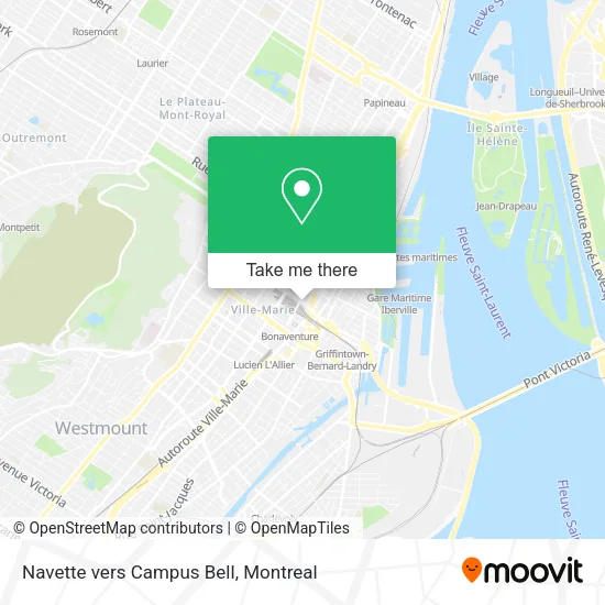 Navette vers Campus Bell map