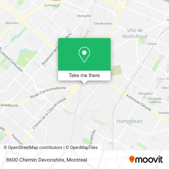 8600 Chemin Devonshire map