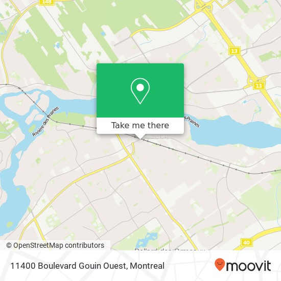 11400 Boulevard Gouin Ouest map
