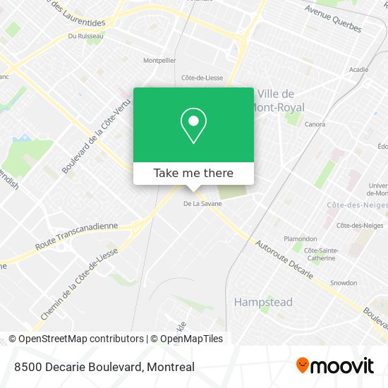8500 Decarie Boulevard map