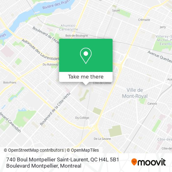 740 Boul Montpellier Saint-Laurent, QC H4L 5B1 Boulevard Montpellier map
