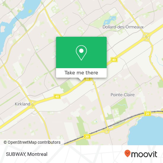 SUBWAY, 6815 Autoroute Transcanadienne Pointe-Claire, QC H9R map