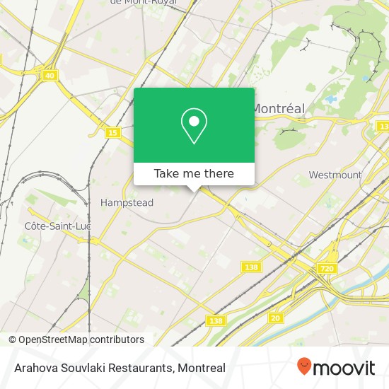 Arahova Souvlaki Restaurants, 5375 Chemin Queen Mary Montréal, QC H3X 1V1 map