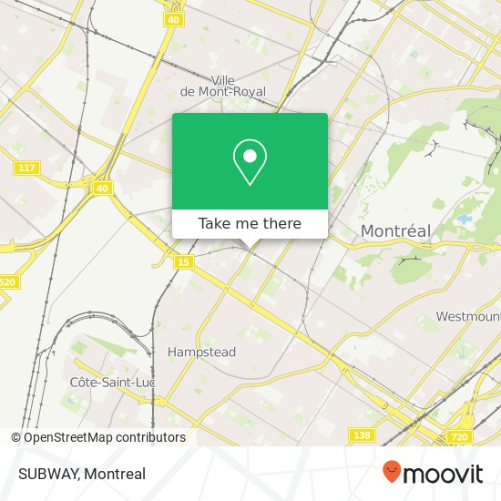 SUBWAY, 6225 Avenue Victoria Montréal, QC H3W 2S2 map