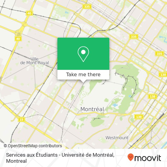 Services aux Étudiants - Université de Montréal map