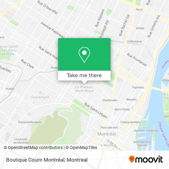 Boutique Courir Montréal map