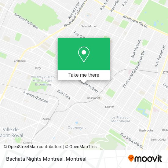 Bachata Nights Montreal map