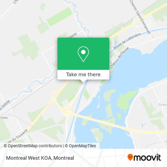 Montreal West KOA map