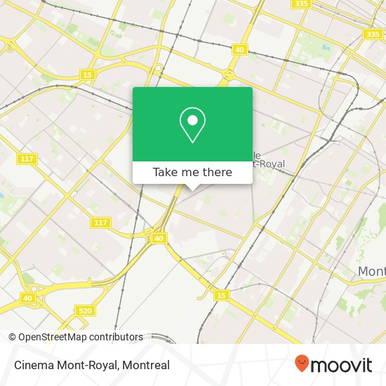 Cinema Mont-Royal map