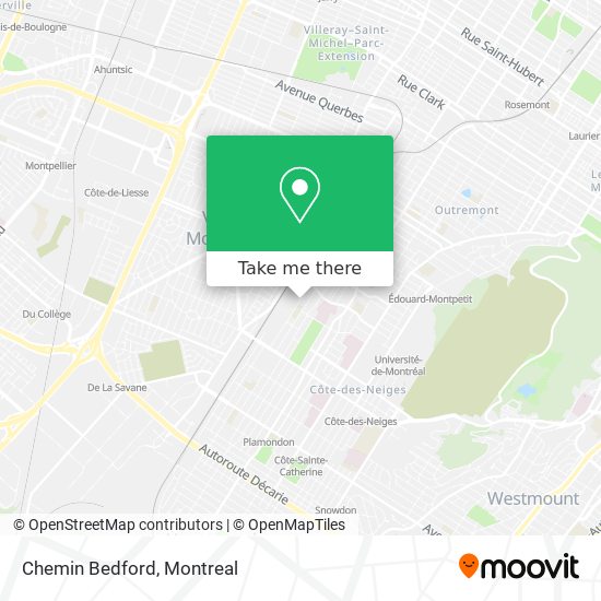 Chemin Bedford map