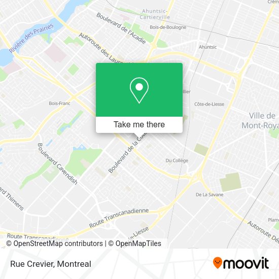 Rue Crevier map