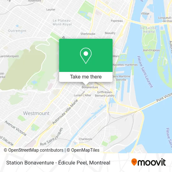 Station Bonaventure - Édicule Peel map