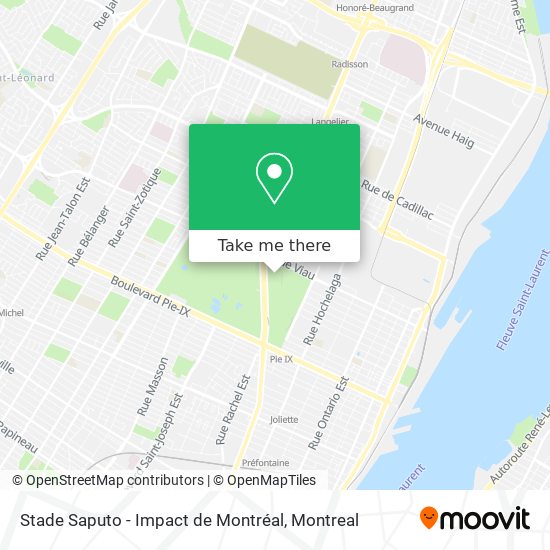 Stade Saputo - Impact de Montréal map