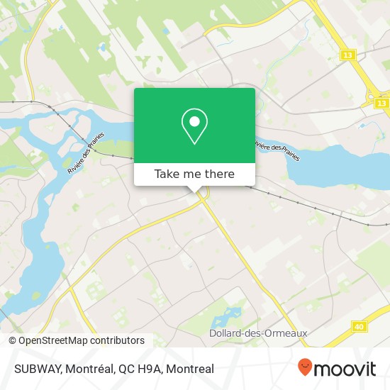 SUBWAY, Montréal, QC H9A map