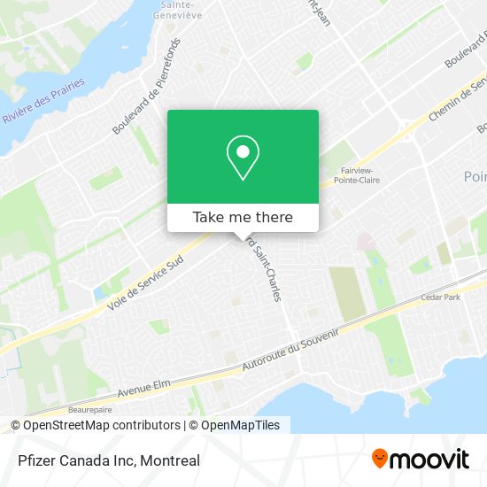 Pfizer Canada Inc map