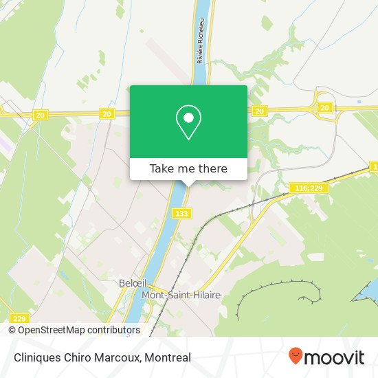 Cliniques Chiro Marcoux map