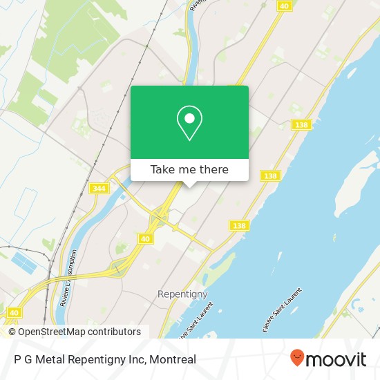 P G Metal Repentigny Inc map