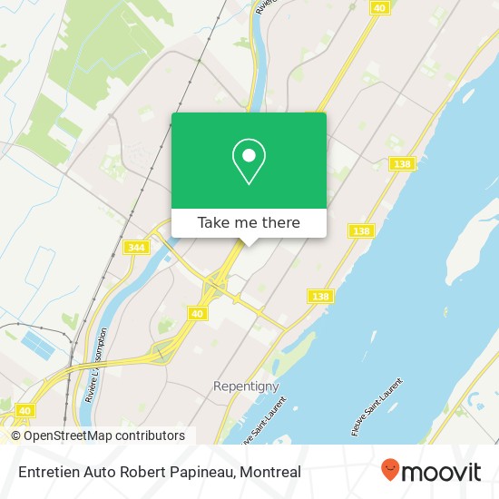 Entretien Auto Robert Papineau map
