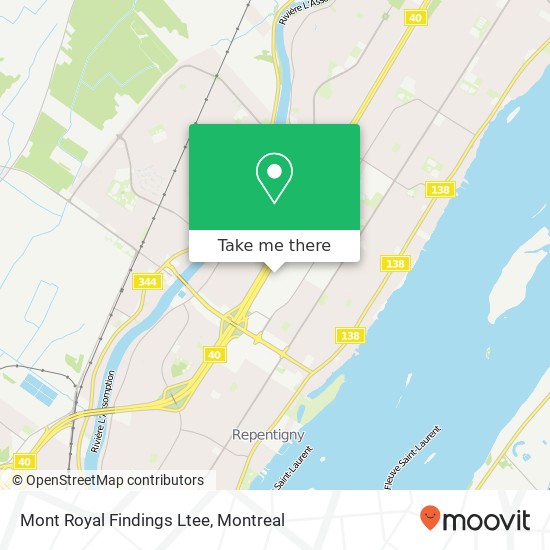 Mont Royal Findings Ltee map