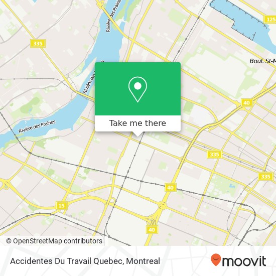 Accidentes Du Travail Quebec map