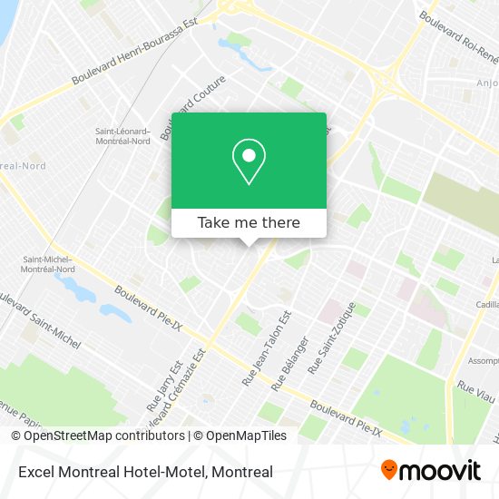 Excel Montreal Hotel-Motel map