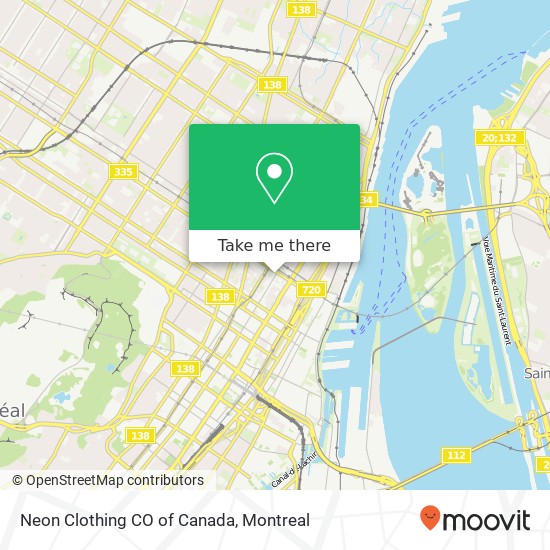 Neon Clothing CO of Canada map