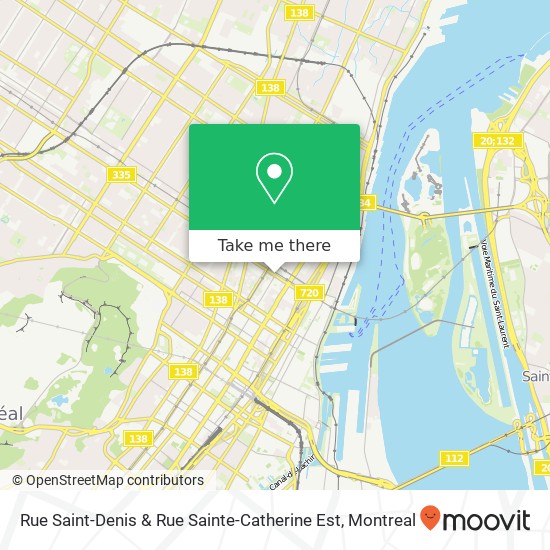 Rue Saint-Denis & Rue Sainte-Catherine Est map
