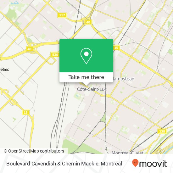 Boulevard Cavendish & Chemin Mackle map