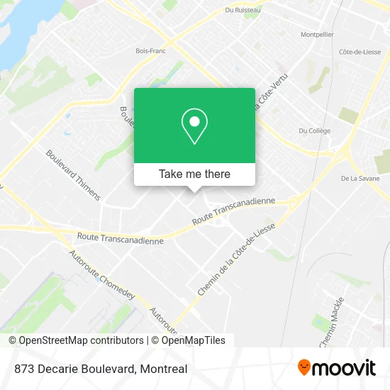 873 Decarie Boulevard map