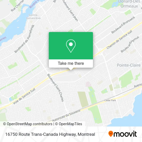 16750 Route Trans-Canada Highway map