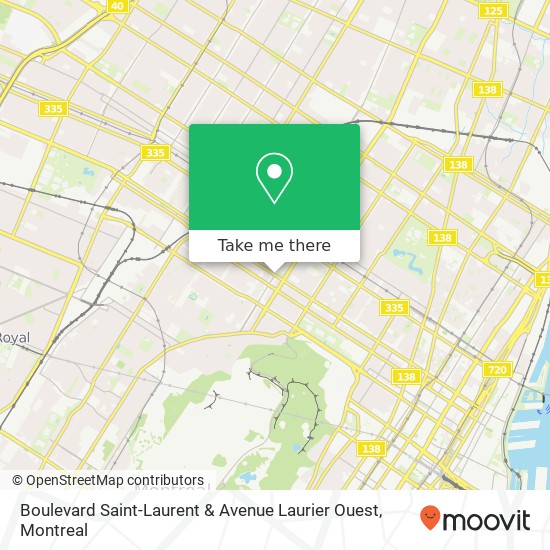 Boulevard Saint-Laurent & Avenue Laurier Ouest map