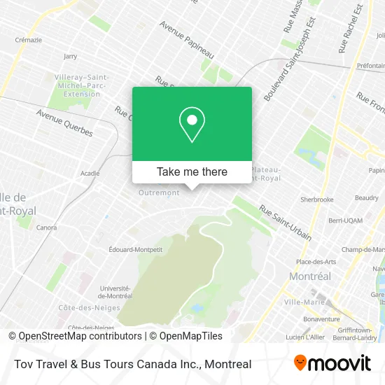 Tov Travel & Bus Tours Canada Inc. map