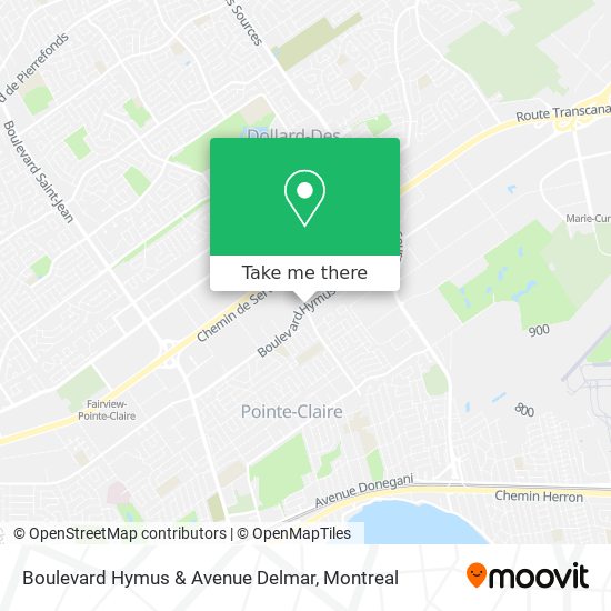 Boulevard Hymus & Avenue Delmar map