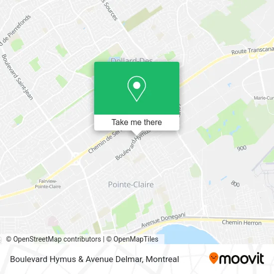 Boulevard Hymus & Avenue Delmar map