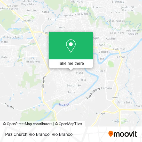 Paz Church Rio Branco map