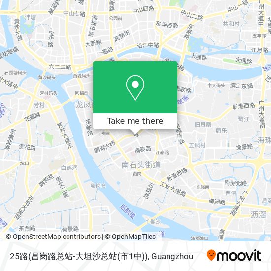 25路(昌岗路总站-大坦沙总站(市1中)) map