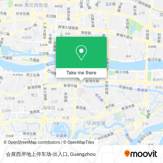 会展西岸地上停车场-出入口 map