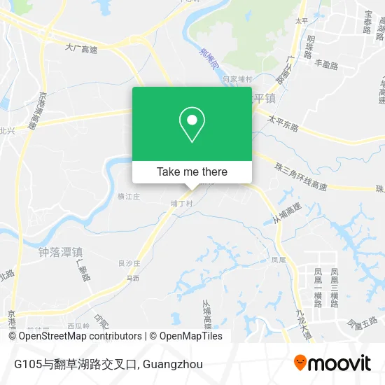 G105与翻草湖路交叉口 map