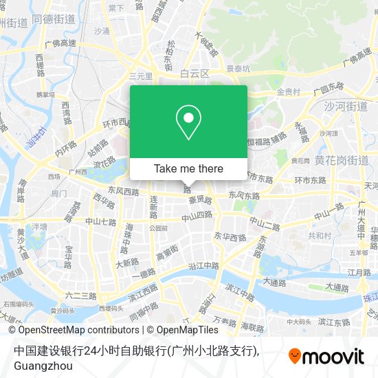 中国建设银行24小时自助银行(广州小北路支行) map