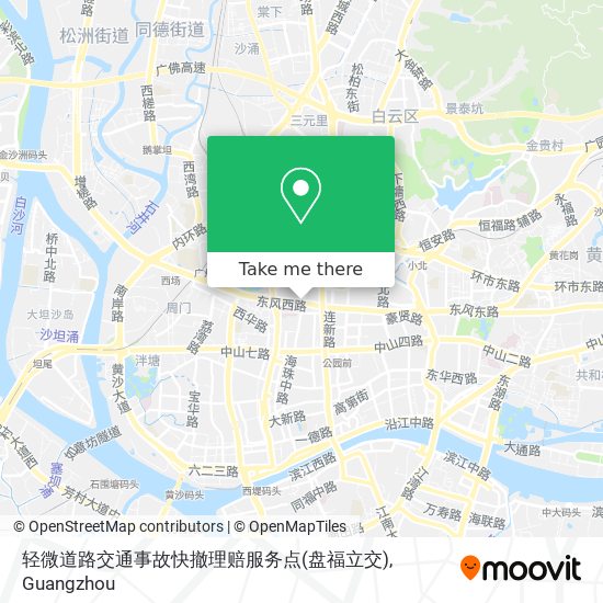 轻微道路交通事故快撤理赔服务点(盘福立交) map