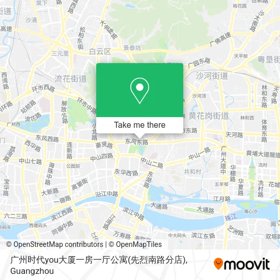 广州时代you大厦一房一厅公寓(先烈南路分店) map
