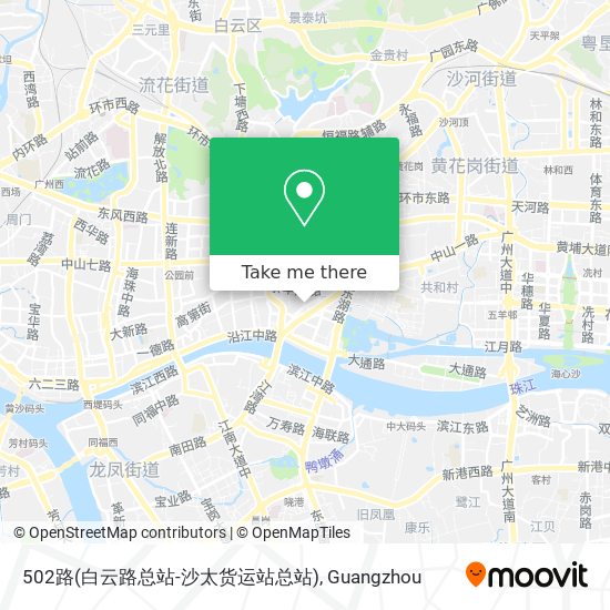 502路(白云路总站-沙太货运站总站) map