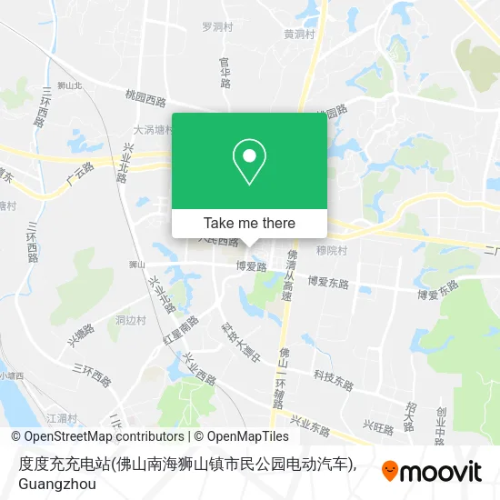 度度充充电站(佛山南海狮山镇市民公园电动汽车) map