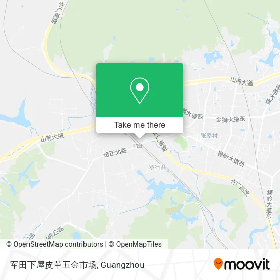 军田下屋皮革五金市场 map