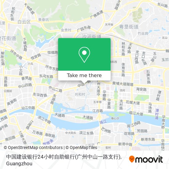 中国建设银行24小时自助银行(广州中山一路支行) map